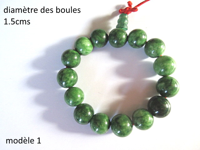 Bracelet boules en jade - modle 1